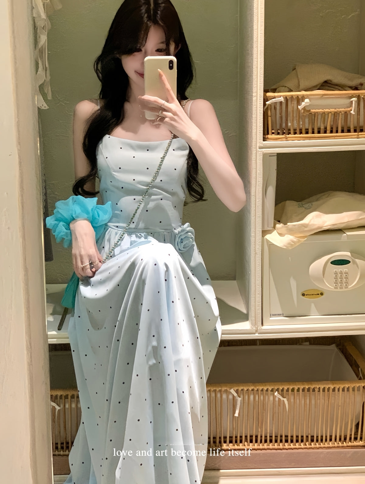 Rose Dot Backless Dress