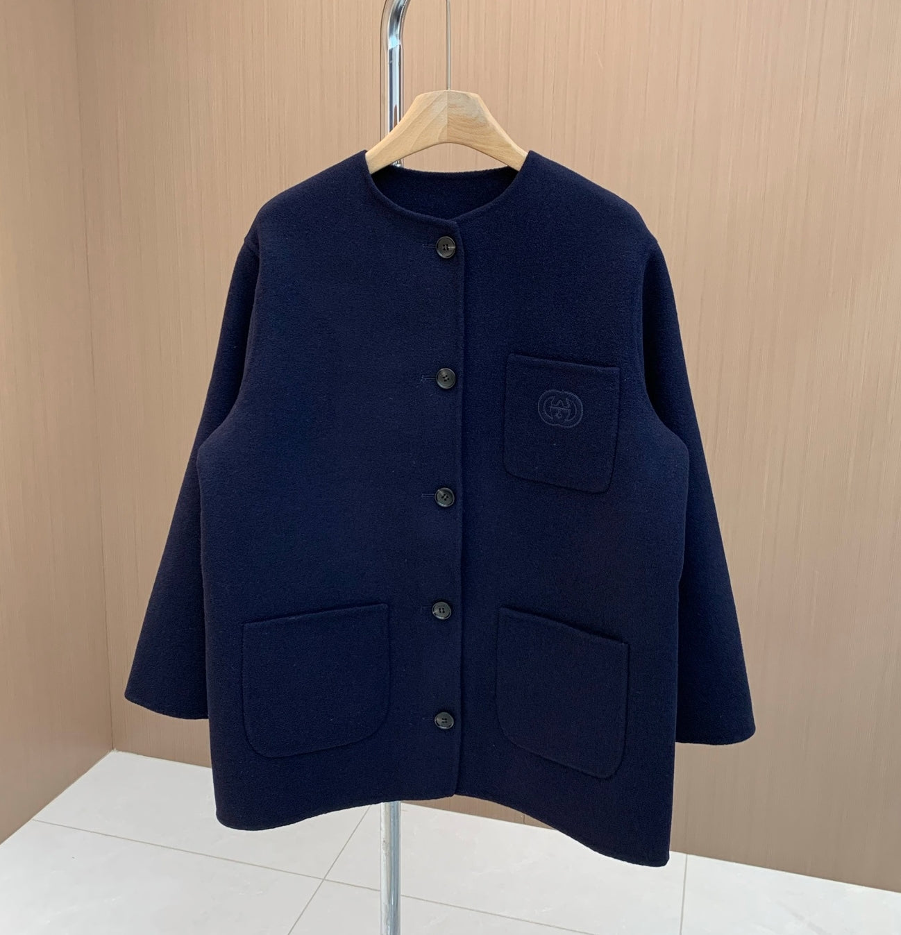 Double-Faced Wool GG Coat