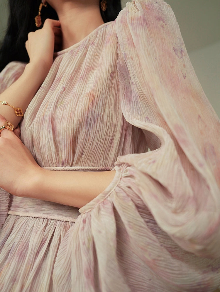 Smoky Lavender French Vintage Dress