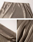 Glazed acetate satin midi skirt