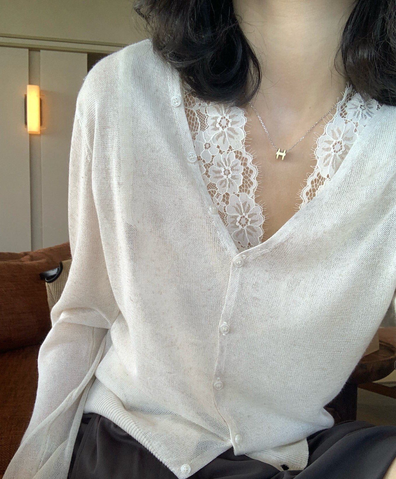 Korean Style Layered Lace V-Neck Camisole