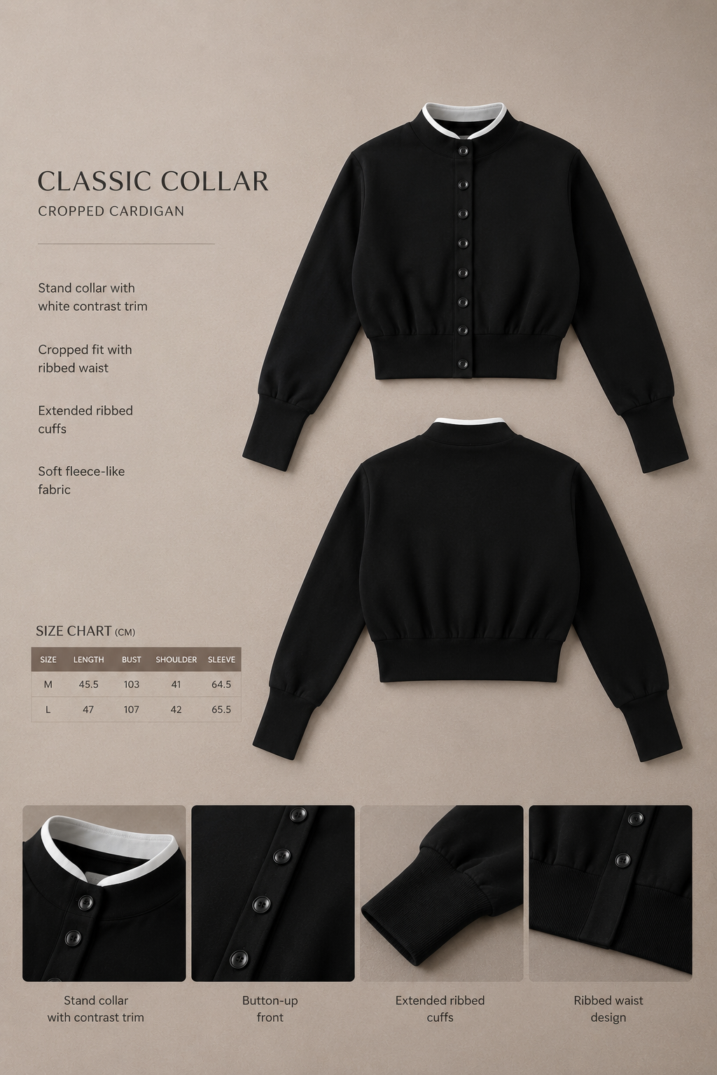 Mock Neck Layered Knit Cardigan