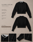 Mock Neck Layered Knit Cardigan