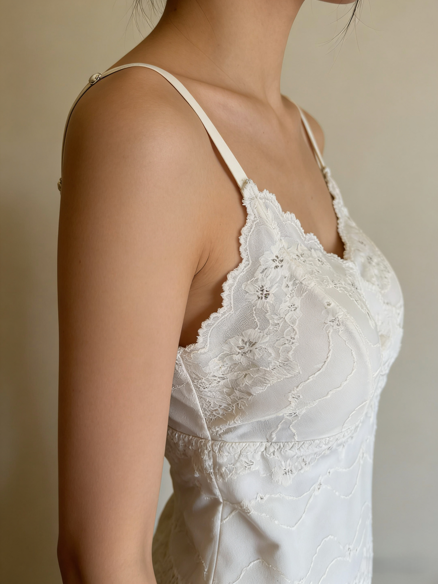 French lace camisole with built-in padded cups