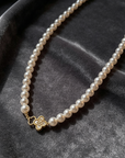 Korean-Inspired Floral Pearl Necklace