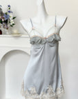 Jacquard Lace Padded Cami Nightdress + Robe Set