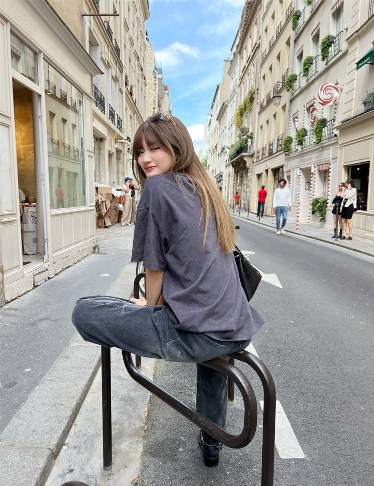 Premium Graphite Grey Punk Portrait Cotton Tee