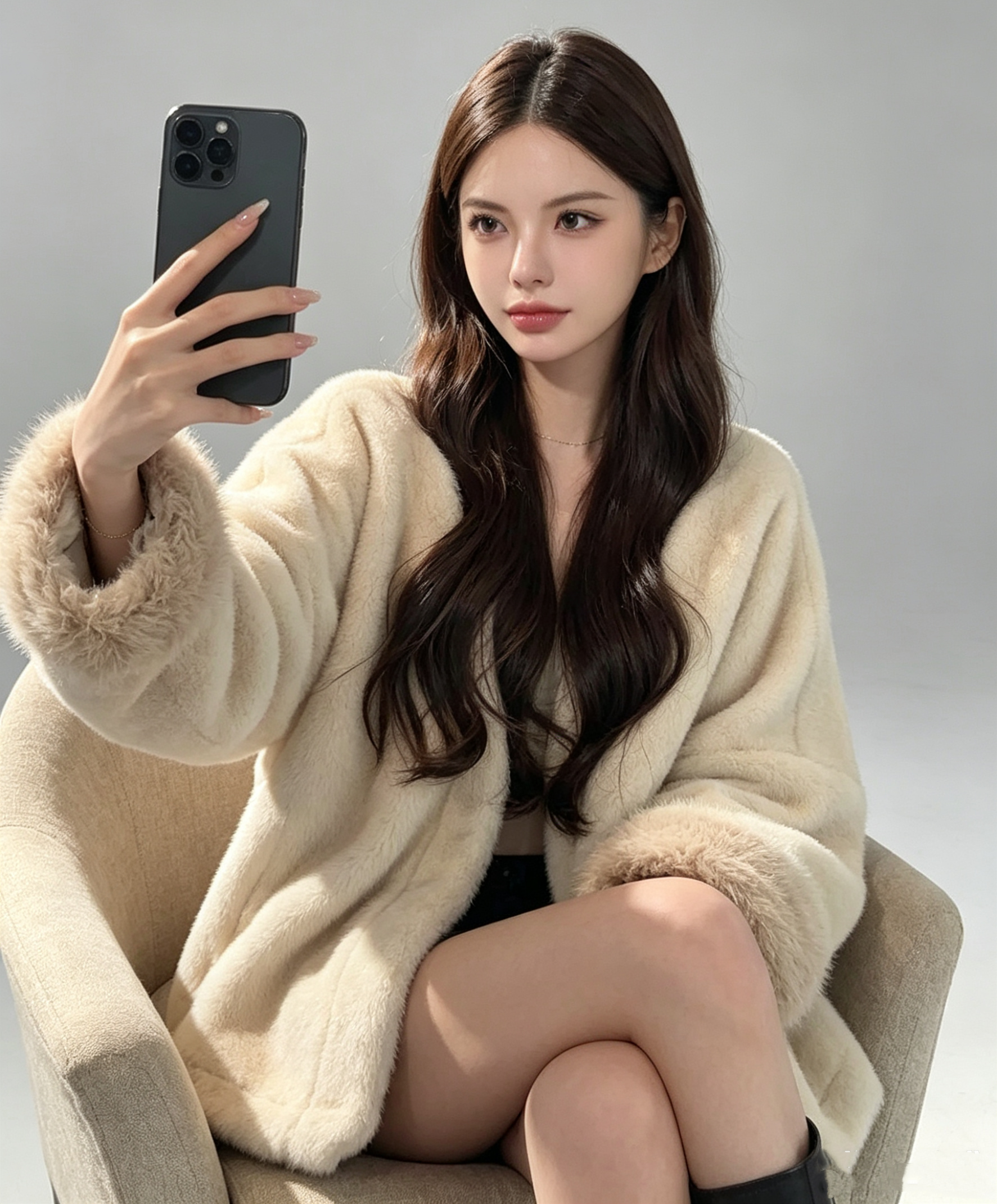 Luxury Faux Mink Fur Jacket