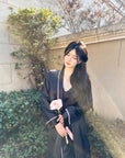 Korean Style Loose-Fit Strappy Jumpsuit with Outer Shawl Three-Piece Set