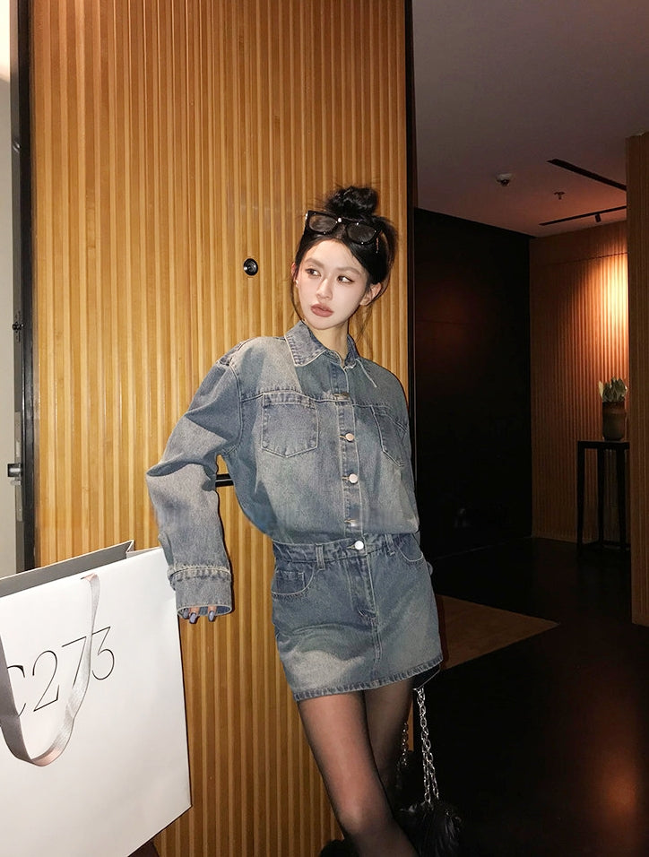 Vintage Washed Denim Dress