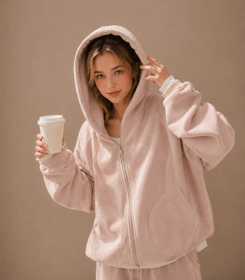 Korean-Style Double-Sided Fleece Lounge Set