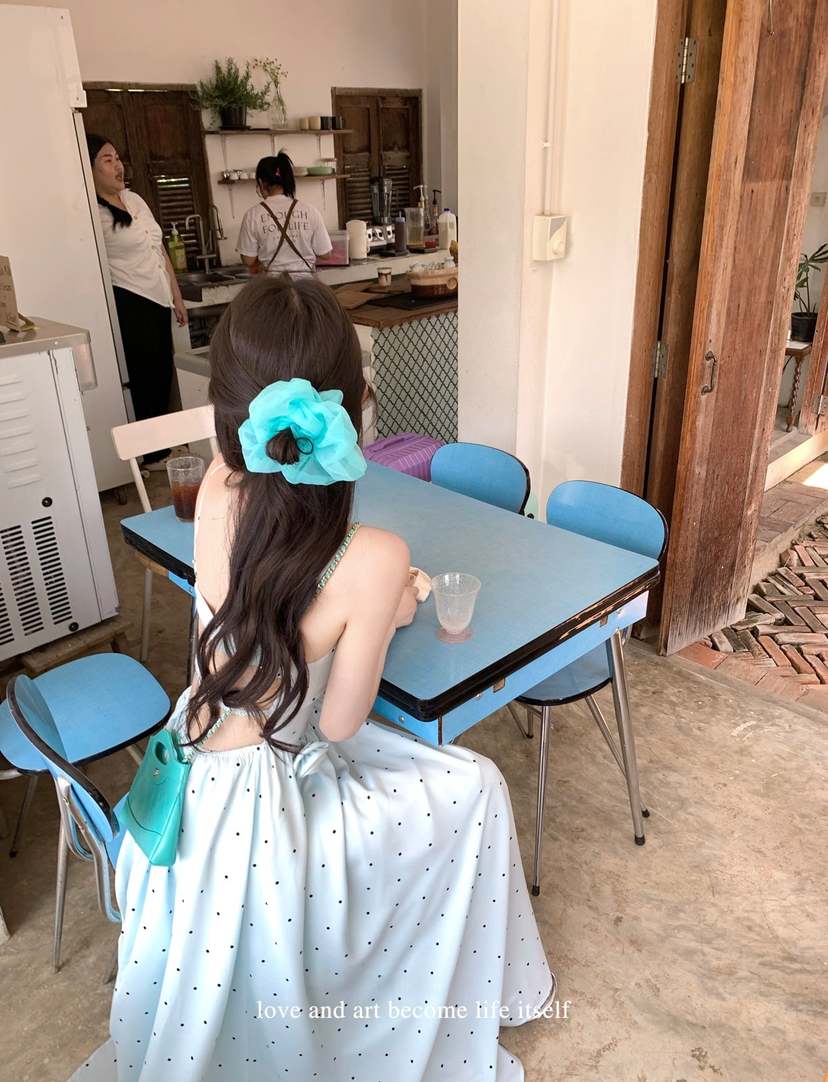 Rose Dot Backless Dress