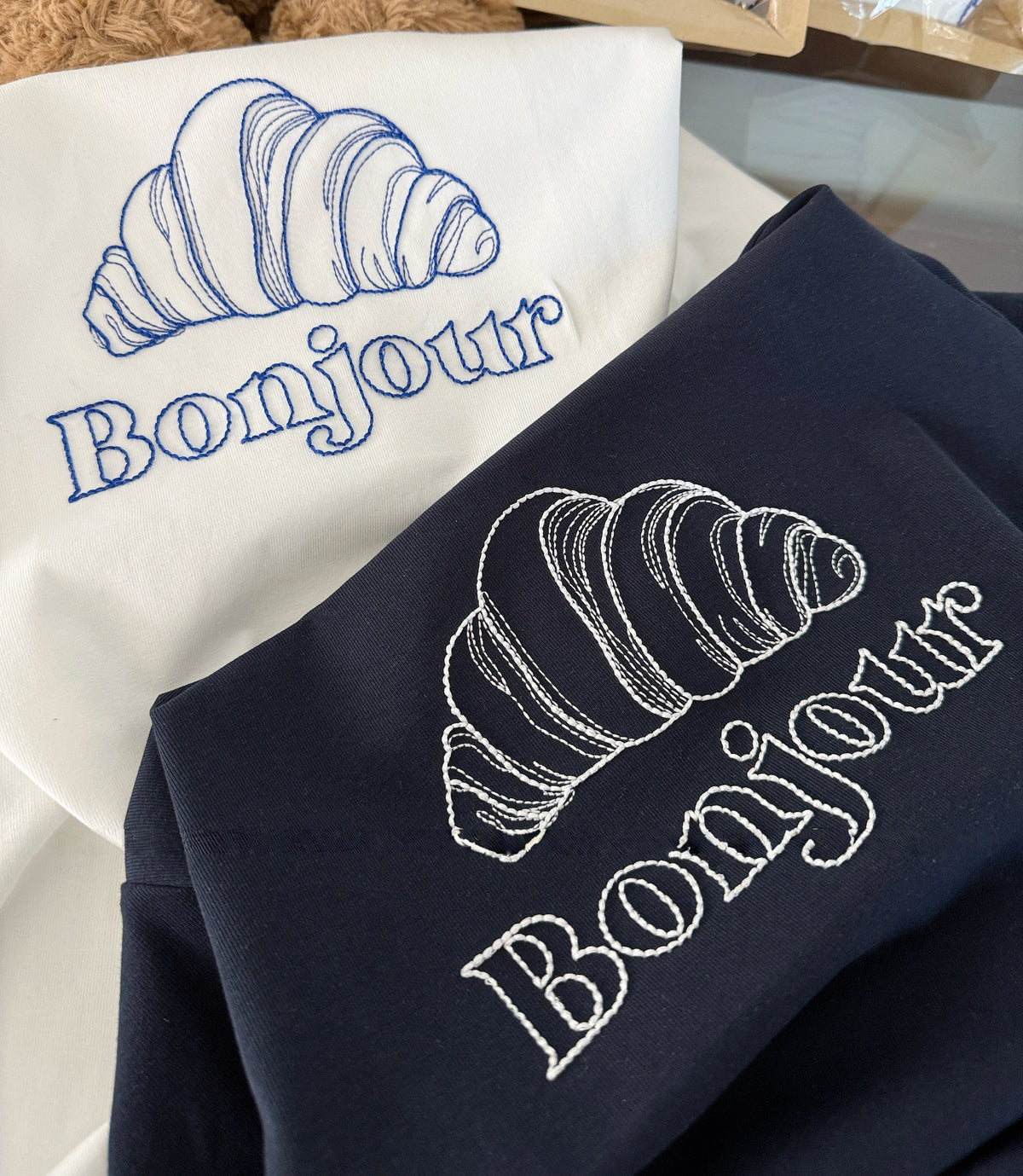 Korean-Inspired Croissant Embroidered Tee
