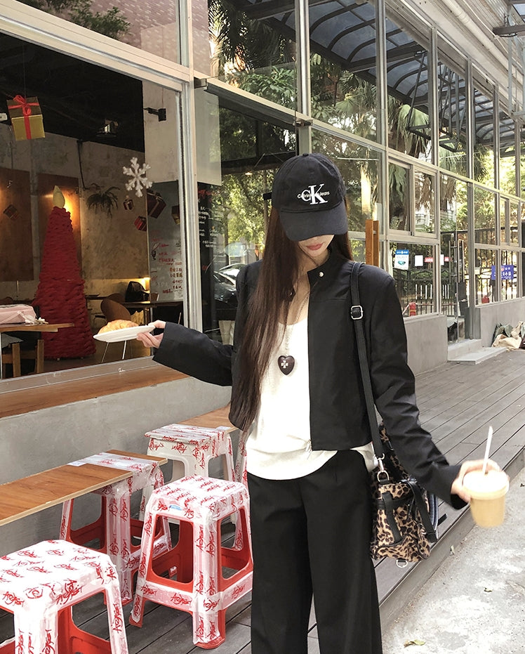 Sweet &amp; Cool Girl Style Stand Collar Jacket