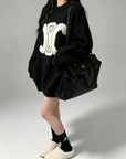 Triomphe Contrast Logo Knit Sweater with socks