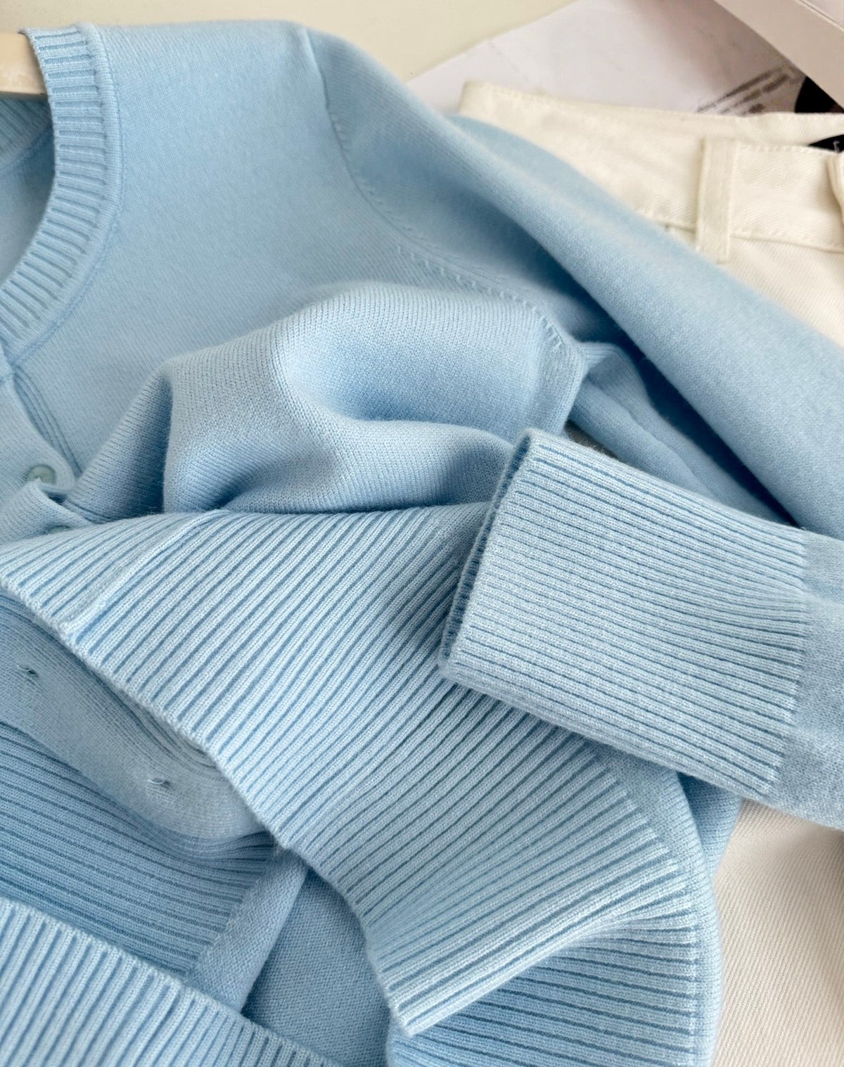 Lake Blue 100% Wool Cardigan