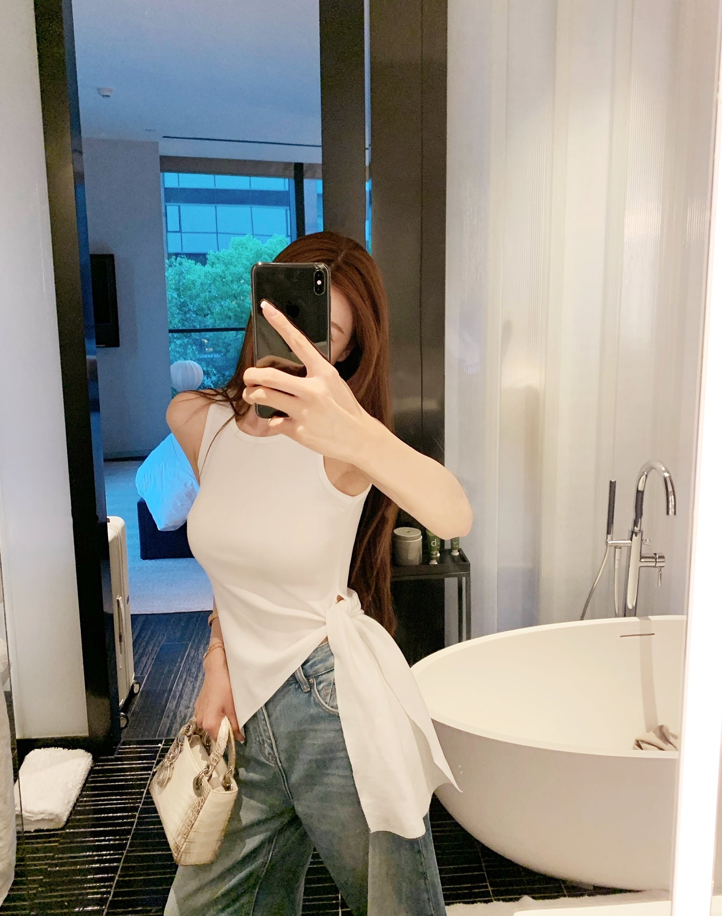 Knit Tie-Detail Racerback Tank