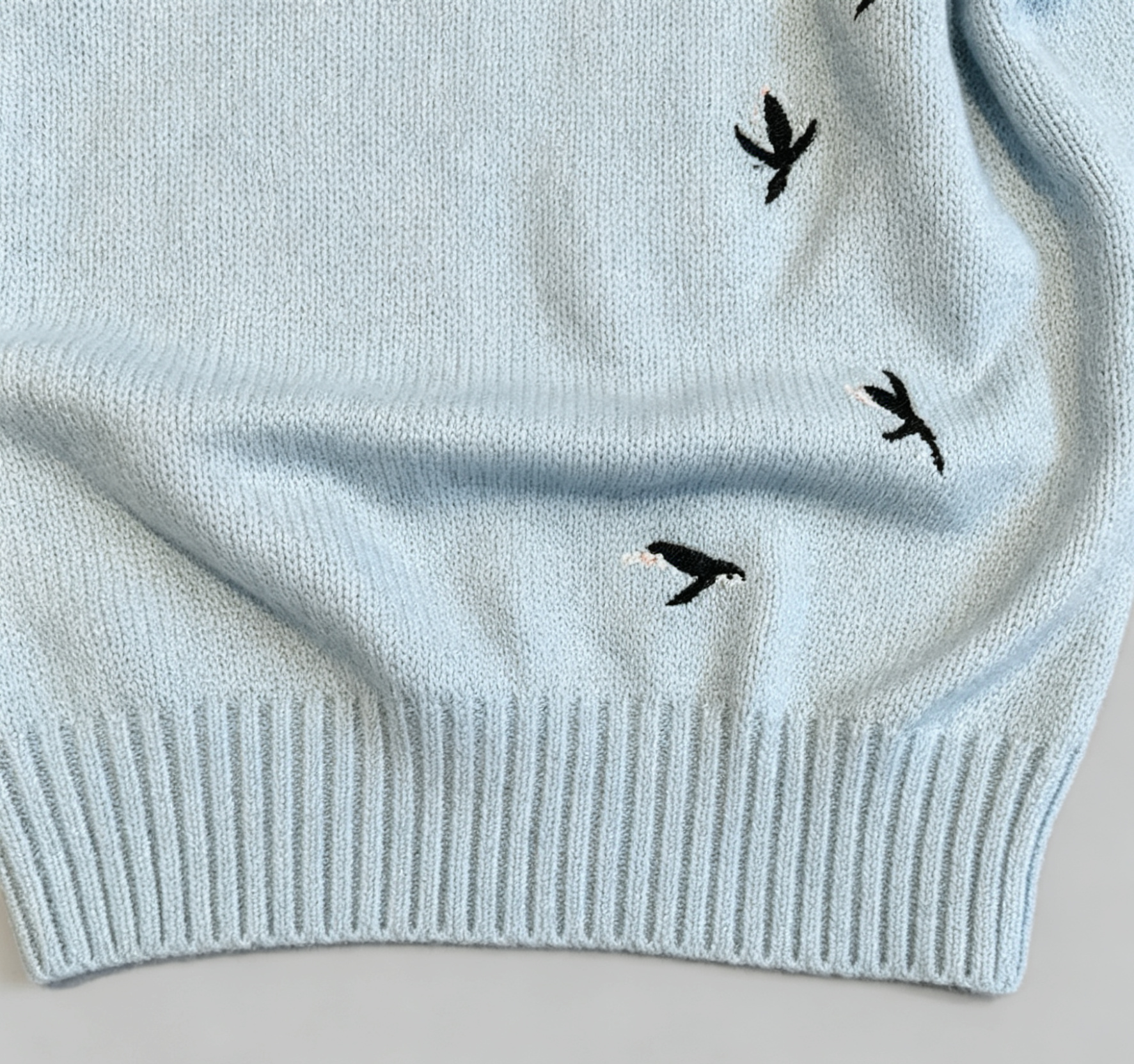 Loewe-Inspired W Embroidered Cropped Knit Sweater