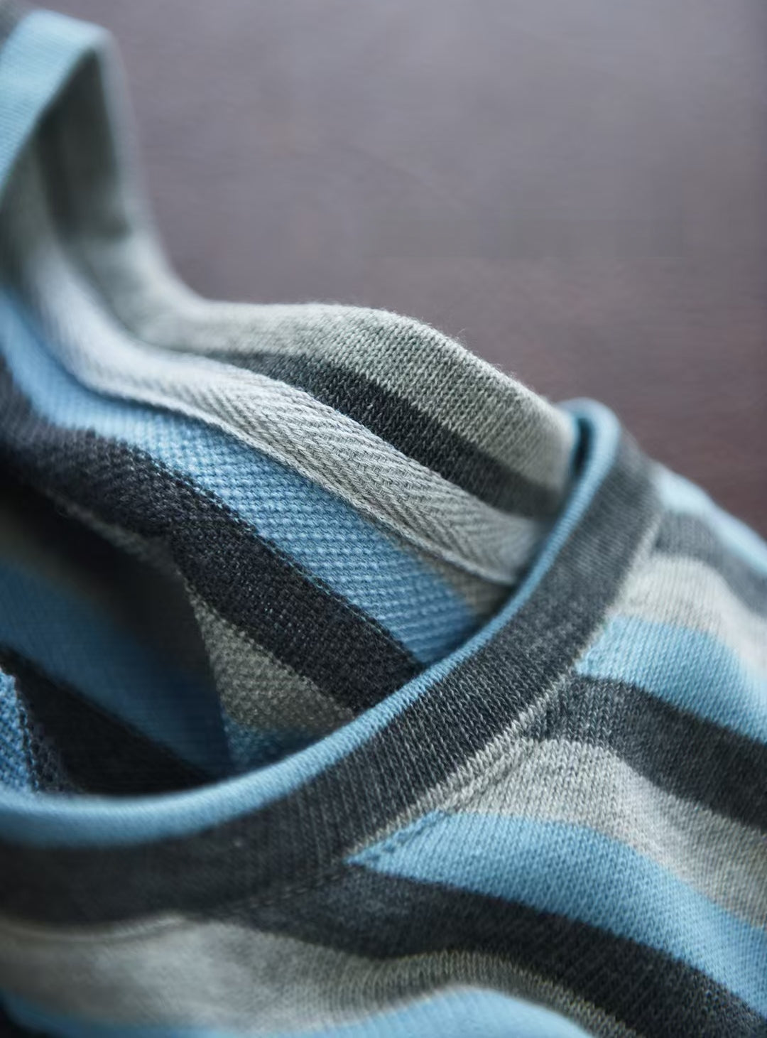 Korean-Style 3D Dachshund Striped Tee