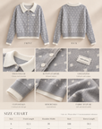 Korean-Style Layered Grey Knit Cardigan