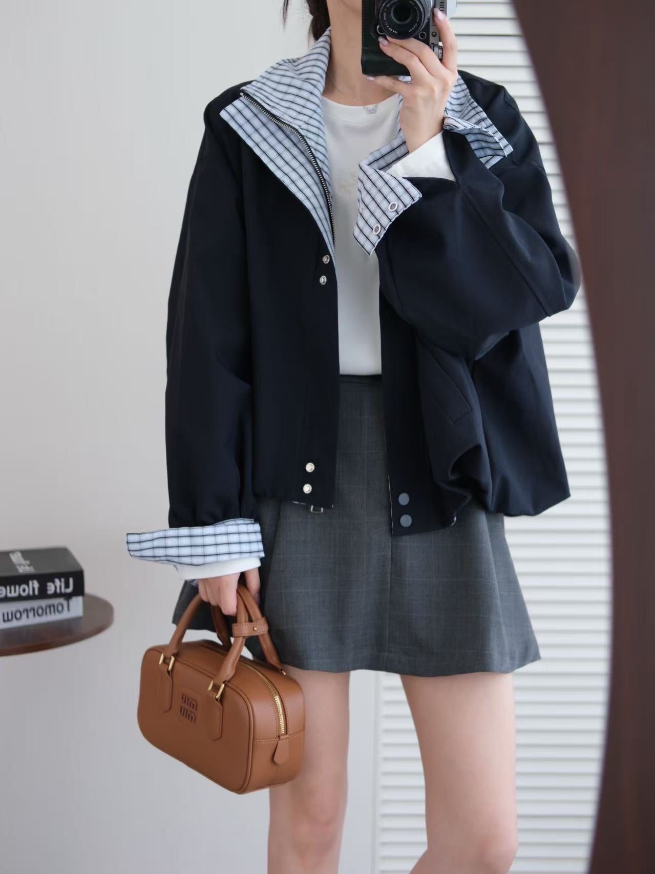 American Vintage Plaid Patchwork Jacket