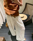 Hollow Lace Wide-Leg Pants