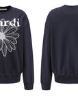 MARDI MERCREDI White Contrast Print Cotton Sweatshirt