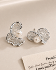 Irregular Hollow-Out Stud Earrings with 925 Silver Posts