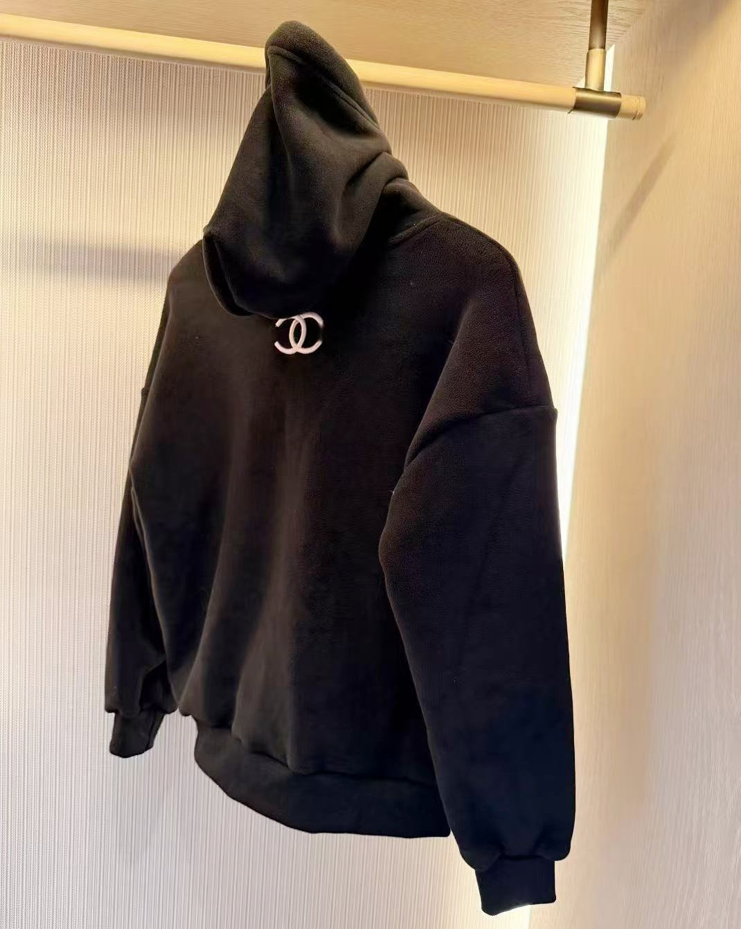 Fleece-Lined Oversized Contrast Hoodie Set