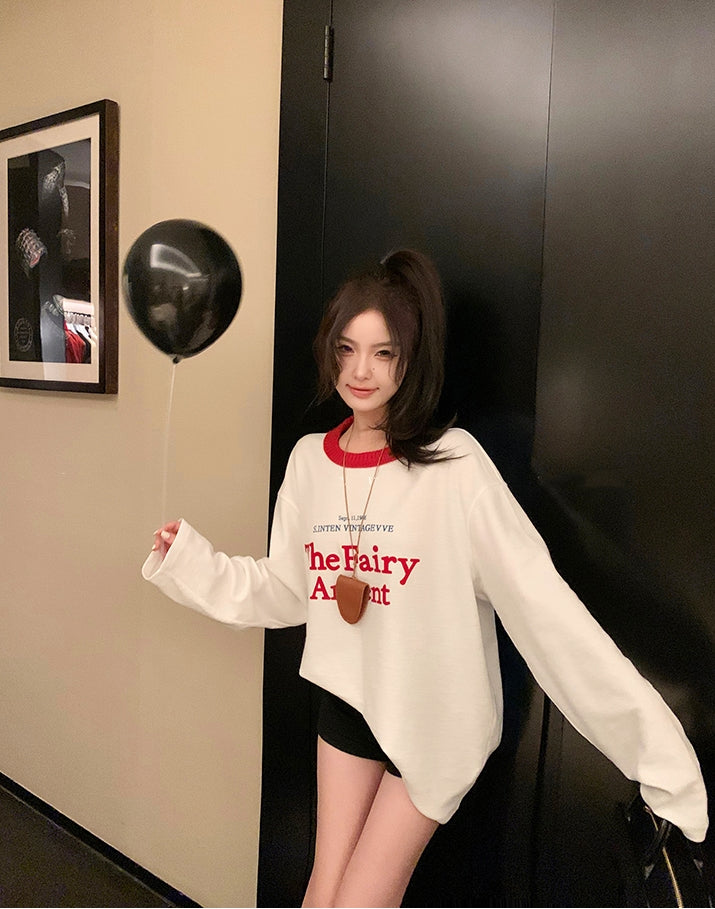 American INS-Style Round Neck Oversized Tee