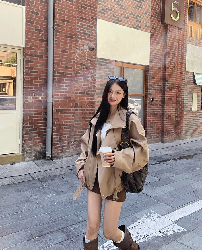 Korean Style Khaki Trench Coat