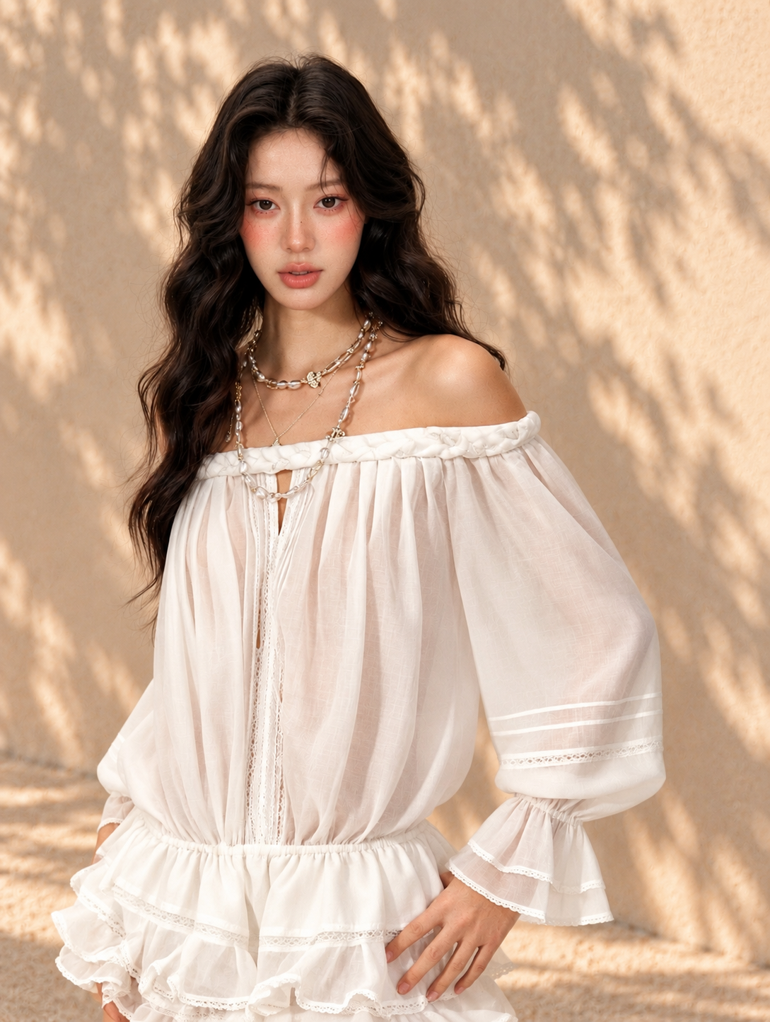 Romantic Off-Shoulder Chiffon Romper