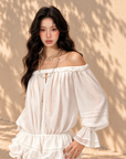 Romantic Off-Shoulder Chiffon Romper