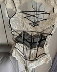 Lace-Trim Sheer Bodysuit