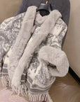 Faux Fur Trimmed Cape Coat