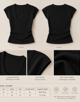 Minimalist Deep U-Neck Knit Top