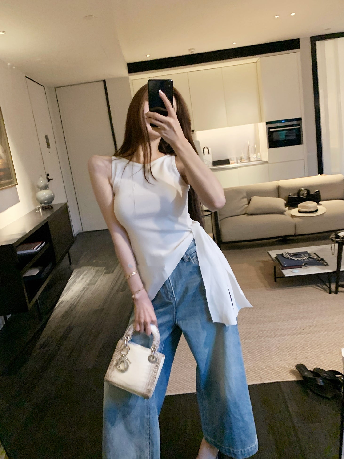 Knit Tie-Detail Racerback Tank