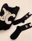 Triomphe Contrast Logo Knit Sweater with socks