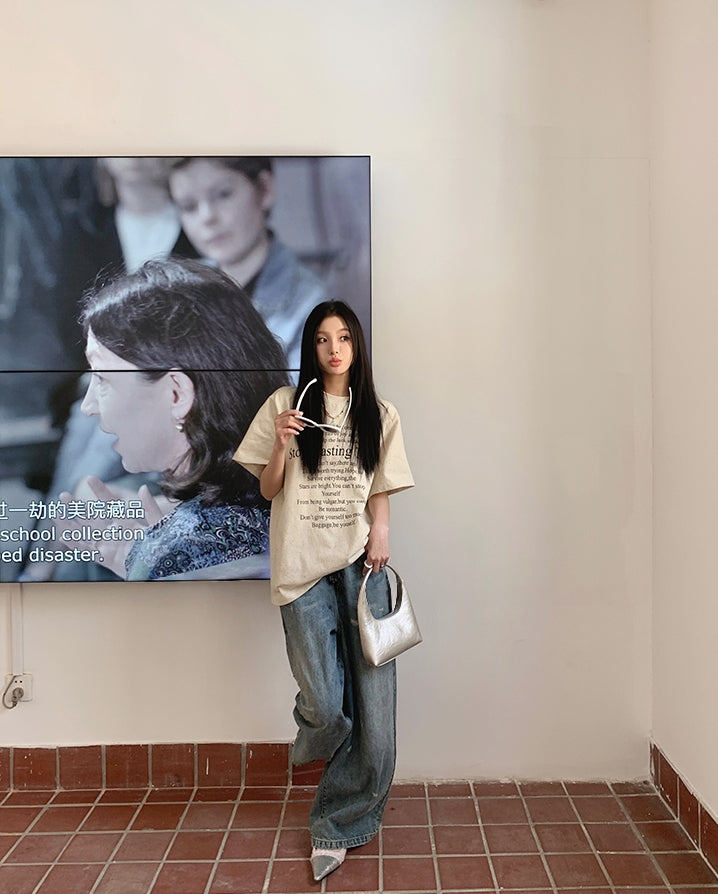 High-Weight Water-Based Printed INS-Style Tee