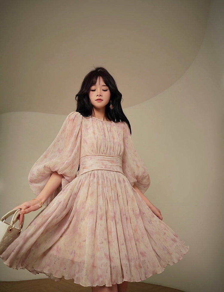 Smoky Lavender French Vintage Dress