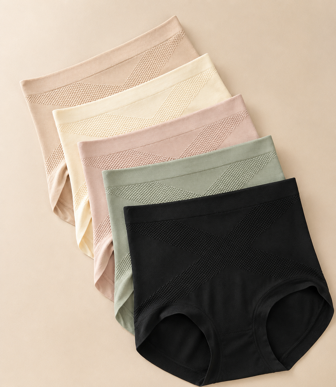 5-Pack Black Bandage Tummy-Control Briefs