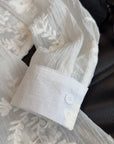French‑style embroidered jacquard tencel shirt.