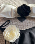 Black &amp; White Contrast Bikini Set