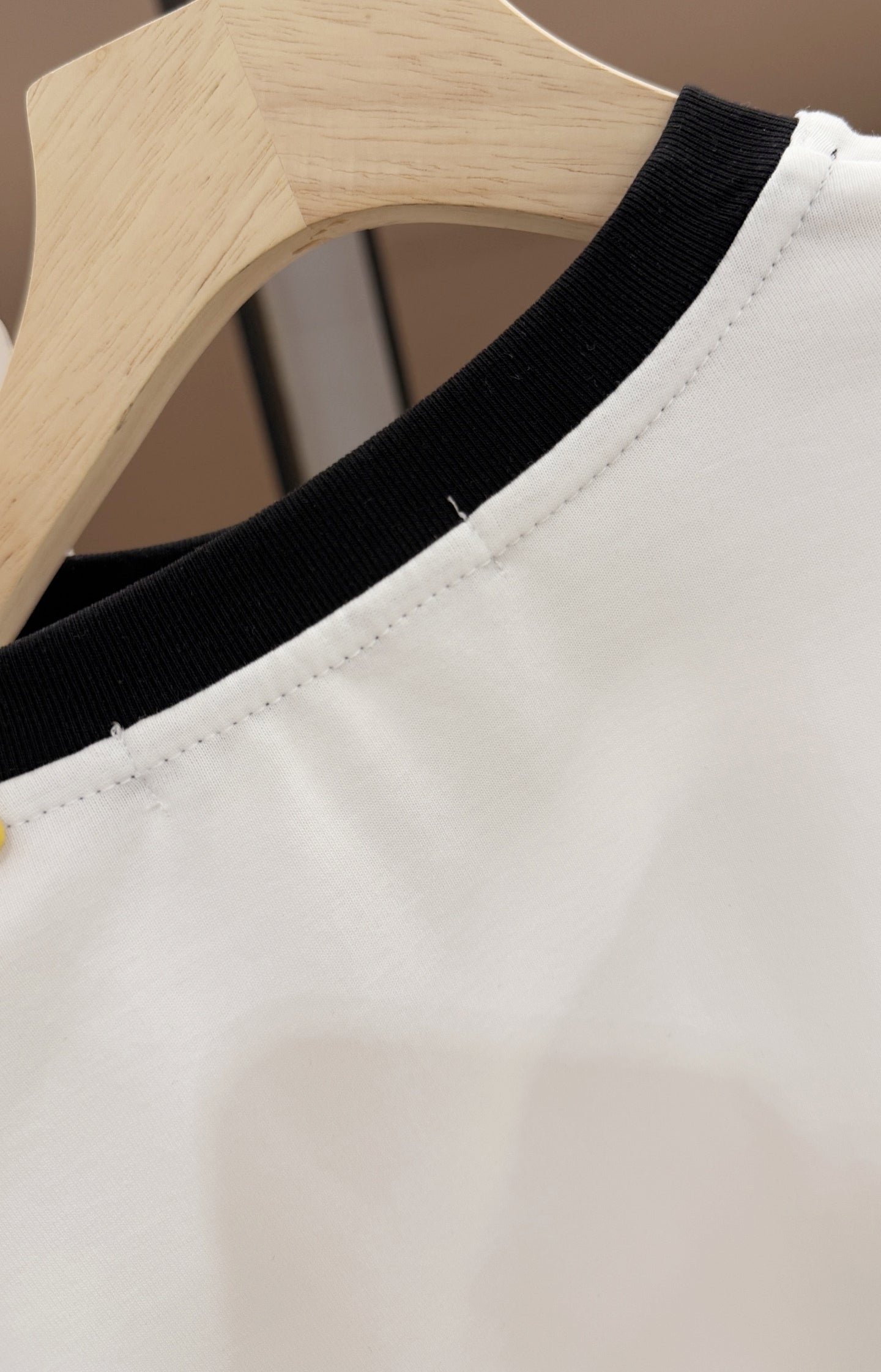 ELLE French-Style Crewneck Contrast Cotton Tee