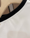 ELLE French-Style Crewneck Contrast Cotton Tee