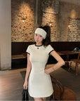 One-Piece Knitted Polo Dress