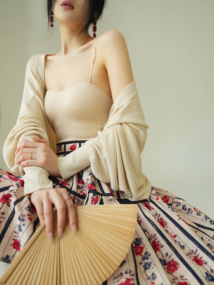 French vintage bubble cotton voluminous skirt