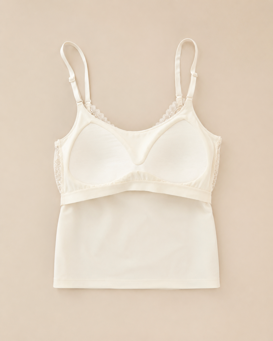 Lace Back Cami with Built-In Bra
