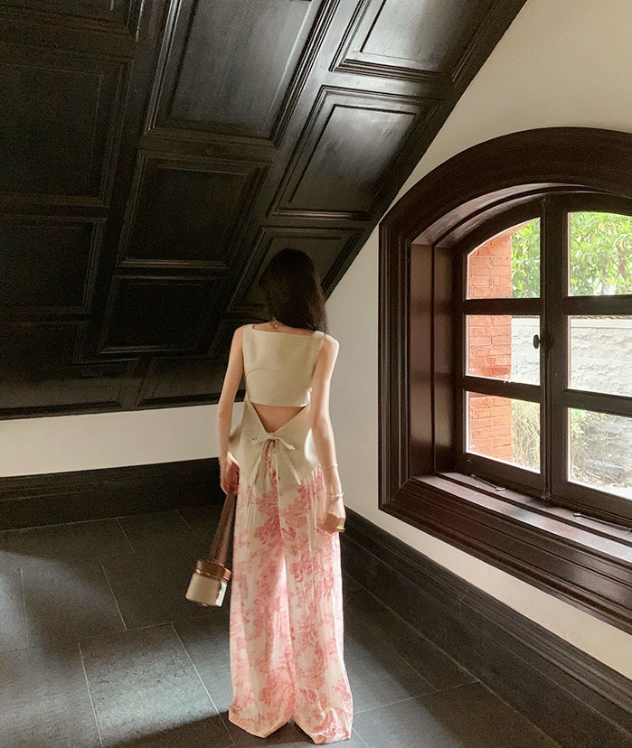 Vintage-Inspired Tie-Back Vest &amp;amp; Pants Set