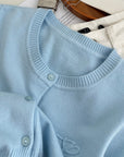 Lake Blue 100% Wool Cardigan